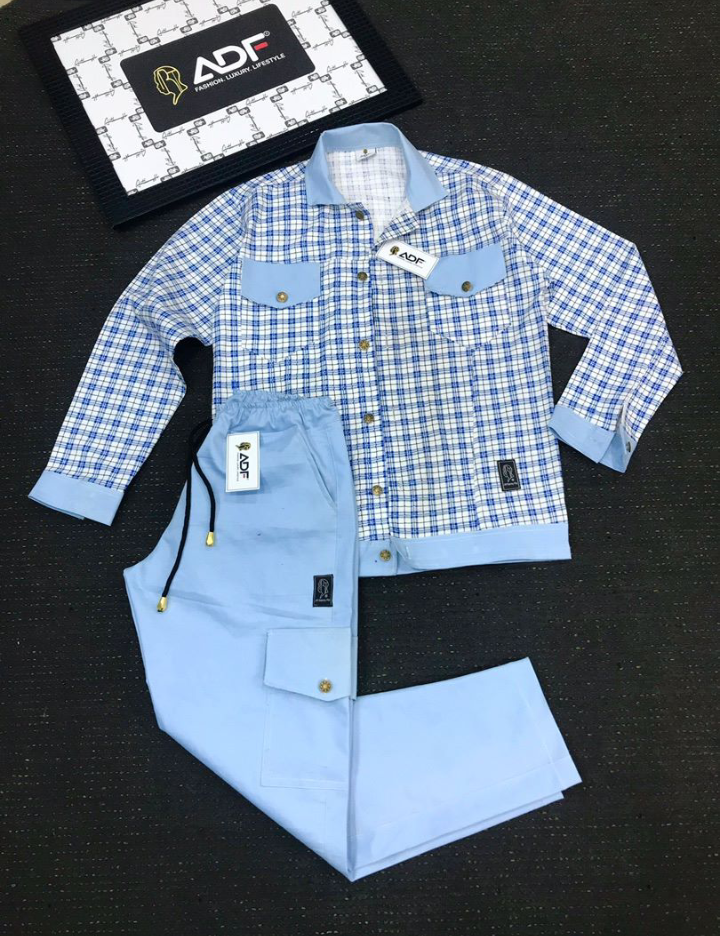 blue Cargo jacket and pant